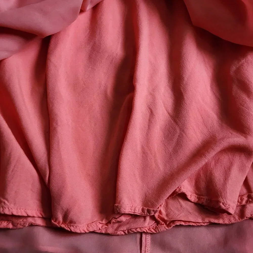 Abercrombie & Fitch Dress Womens Size XS Coral Flirty‎ Tiered Mini Coquette - Picture 5 of 7